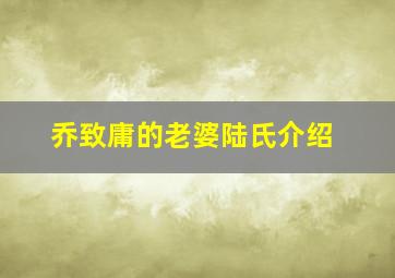 乔致庸的老婆陆氏介绍