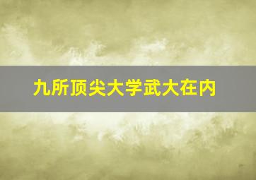 九所顶尖大学武大在内