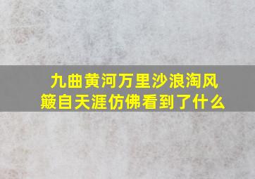 九曲黄河万里沙浪淘风簸自天涯仿佛看到了什么