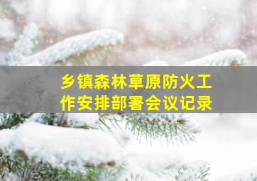 乡镇森林草原防火工作安排部署会议记录