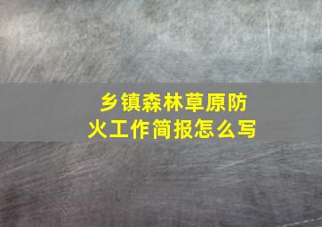 乡镇森林草原防火工作简报怎么写