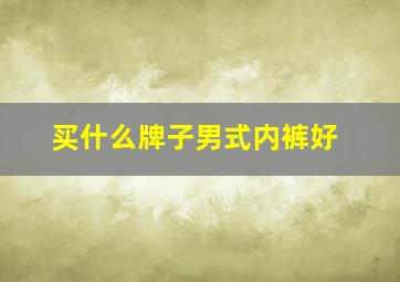 买什么牌子男式内裤好