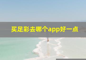 买足彩去哪个app好一点