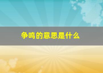 争鸣的意思是什么