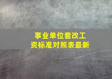 事业单位套改工资标准对照表最新