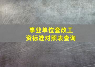 事业单位套改工资标准对照表查询