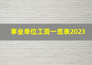 事业单位工资一览表2023