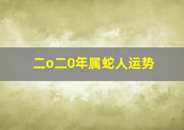 二o二0年属蛇人运势