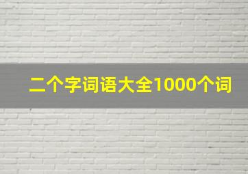 二个字词语大全1000个词