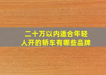 二十万以内适合年轻人开的轿车有哪些品牌