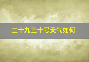 二十九三十号天气如何