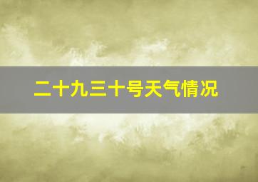 二十九三十号天气情况