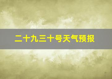 二十九三十号天气预报