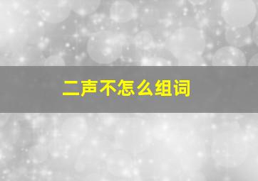 二声不怎么组词