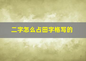 二字怎么占田字格写的