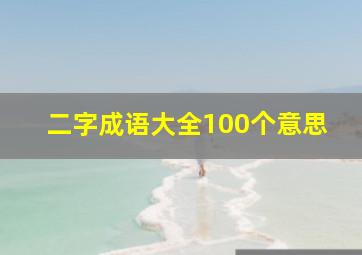 二字成语大全100个意思