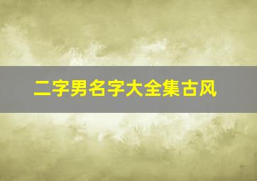 二字男名字大全集古风