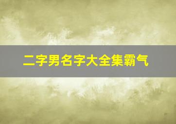 二字男名字大全集霸气