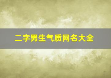 二字男生气质网名大全