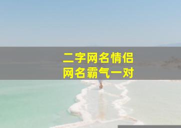 二字网名情侣网名霸气一对