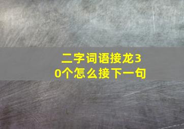 二字词语接龙30个怎么接下一句