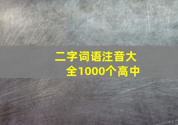 二字词语注音大全1000个高中