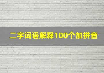 二字词语解释100个加拼音