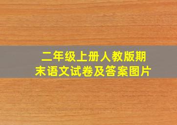 二年级上册人教版期末语文试卷及答案图片