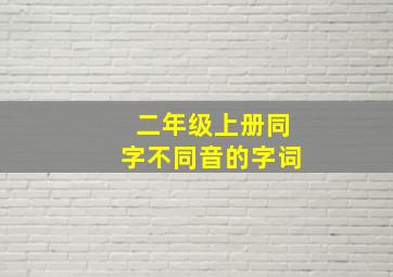 二年级上册同字不同音的字词