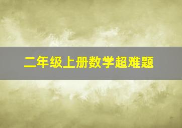 二年级上册数学超难题