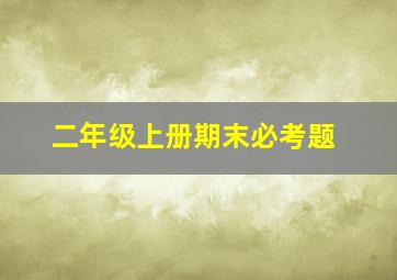 二年级上册期末必考题