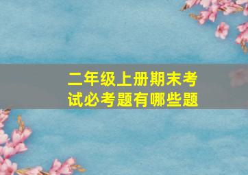 二年级上册期末考试必考题有哪些题