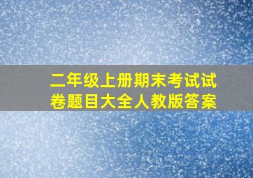 二年级上册期末考试试卷题目大全人教版答案