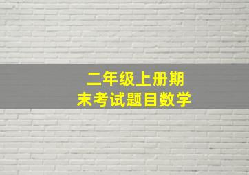 二年级上册期末考试题目数学