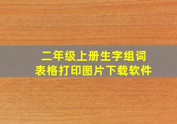 二年级上册生字组词表格打印图片下载软件