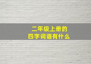 二年级上册的四字词语有什么