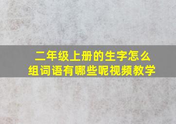 二年级上册的生字怎么组词语有哪些呢视频教学