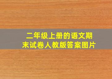 二年级上册的语文期末试卷人教版答案图片