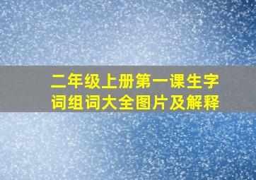 二年级上册第一课生字词组词大全图片及解释