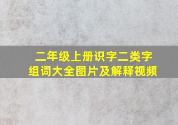 二年级上册识字二类字组词大全图片及解释视频