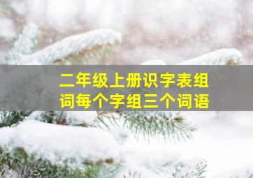 二年级上册识字表组词每个字组三个词语