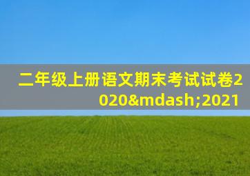 二年级上册语文期末考试试卷2020—2021