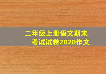 二年级上册语文期末考试试卷2020作文