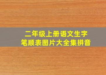 二年级上册语文生字笔顺表图片大全集拼音