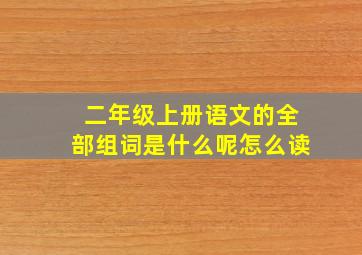 二年级上册语文的全部组词是什么呢怎么读