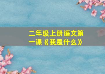 二年级上册语文第一课《我是什么》