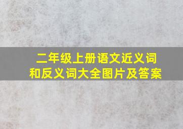 二年级上册语文近义词和反义词大全图片及答案