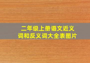 二年级上册语文近义词和反义词大全表图片