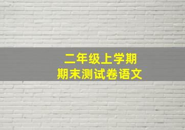 二年级上学期期末测试卷语文