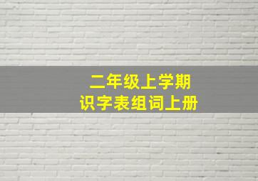 二年级上学期识字表组词上册